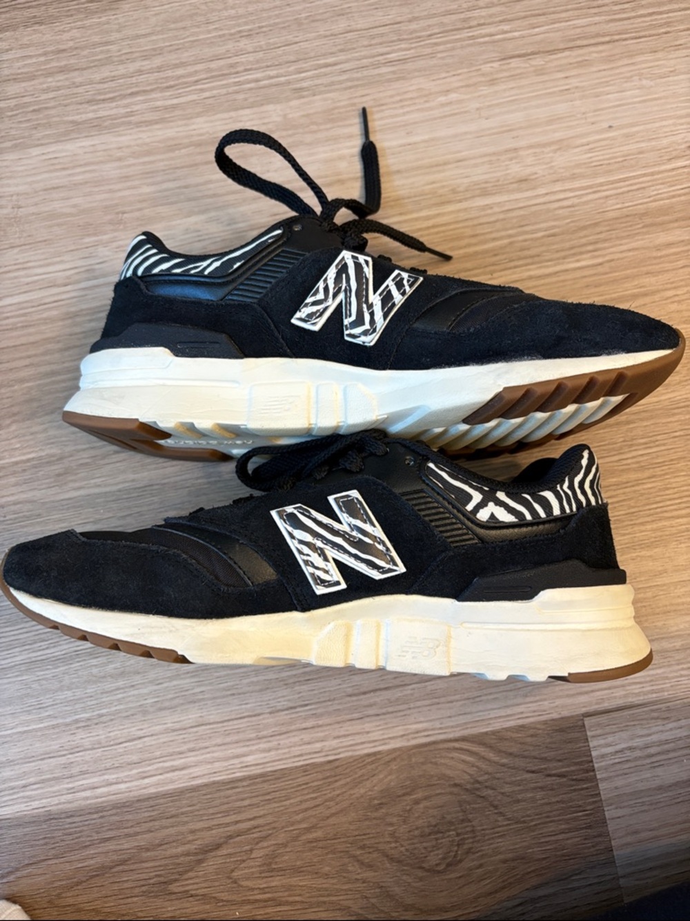 New Balance Black & Cream 997H with Zebra Accent Size 8